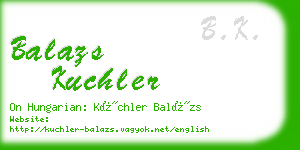 balazs kuchler business card